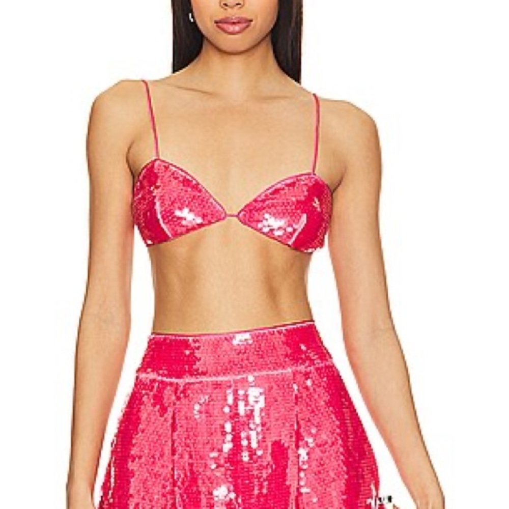 Susana Monaco Hot Pink Sequin Bralette